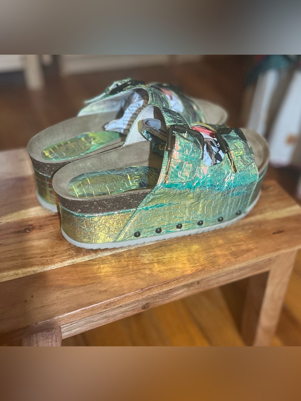 Jeffrey Campbell x Free People
Rule Breaker Platform Sandals in Holographic - Picture 3 of 7